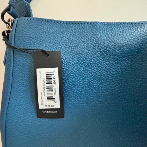 Botkier Beatrice Saddle Bag w Crossbody & Shoulder Straps Peacock Blue NWT - Picture 8 of 9